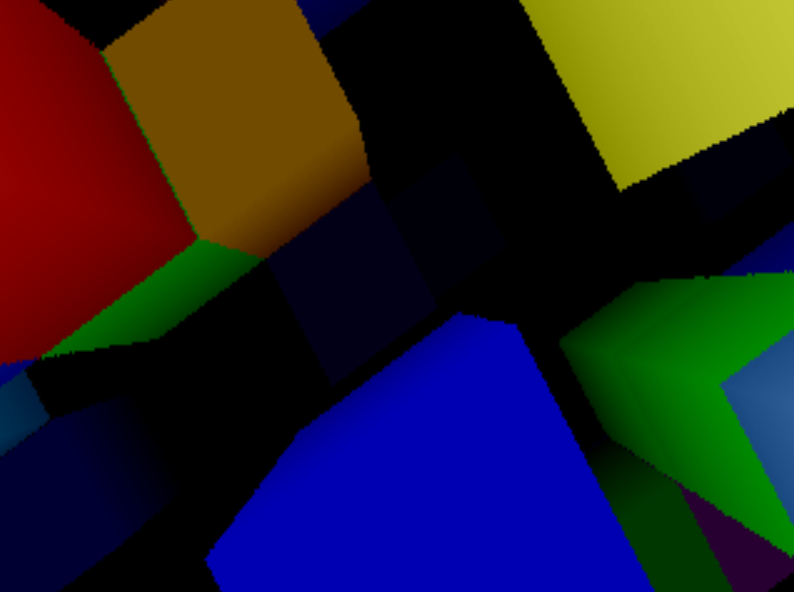 Rendu 3D avec formes colorées
